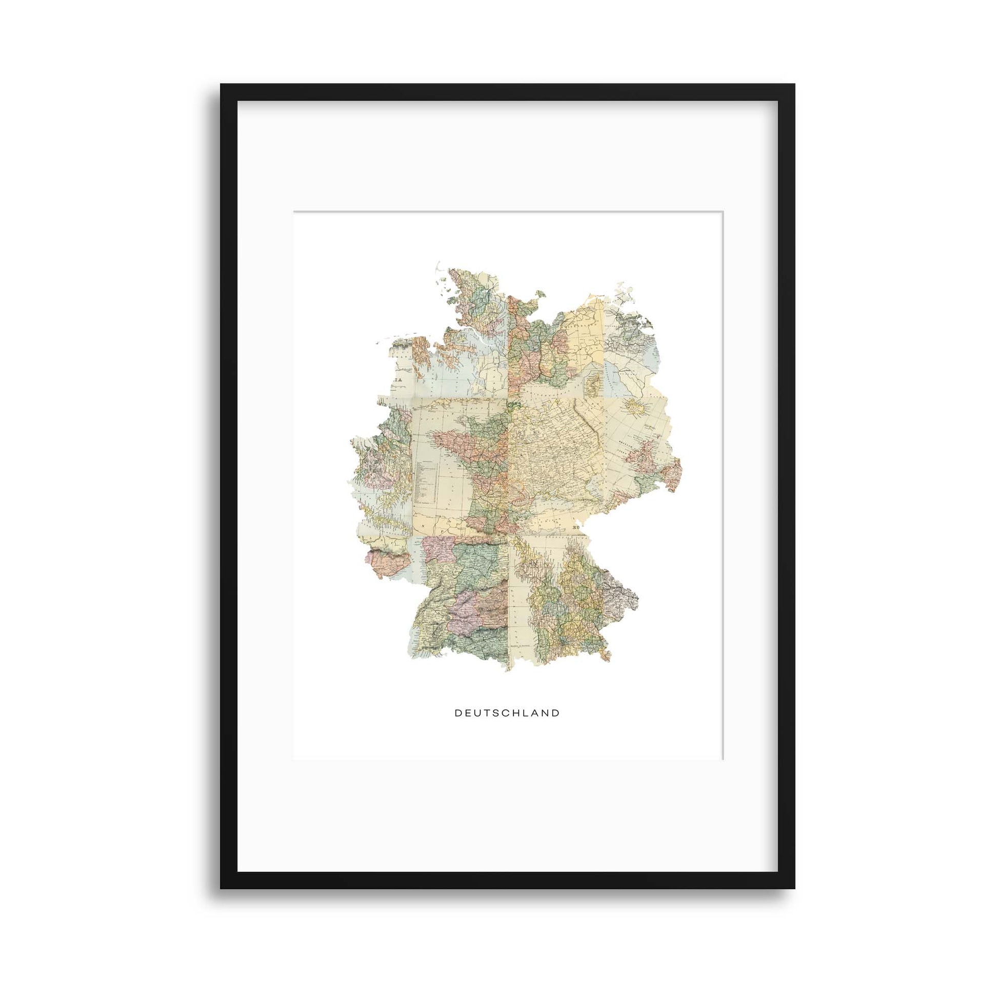 Map Countries: Deutschland Framed Print - USTAD HOME