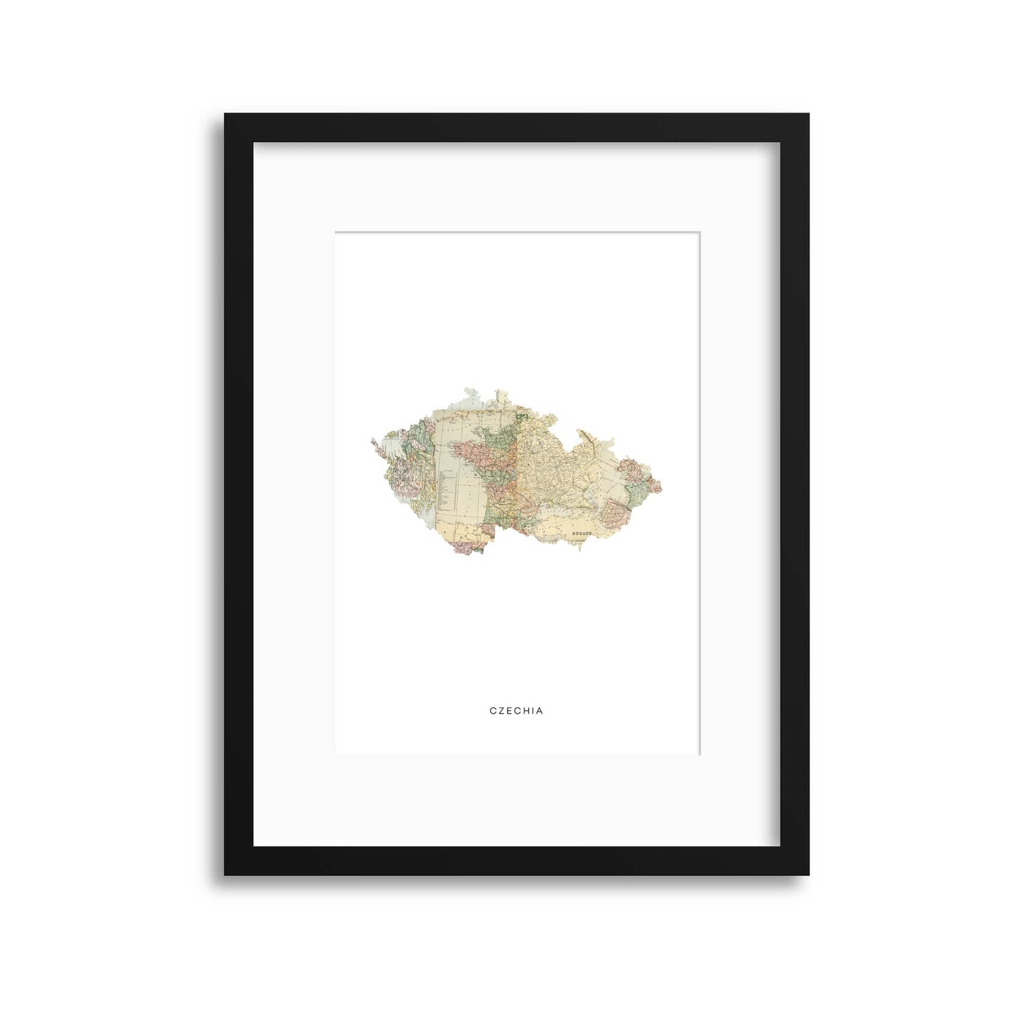 Map Countries: Czechia Framed Print - USTAD HOME