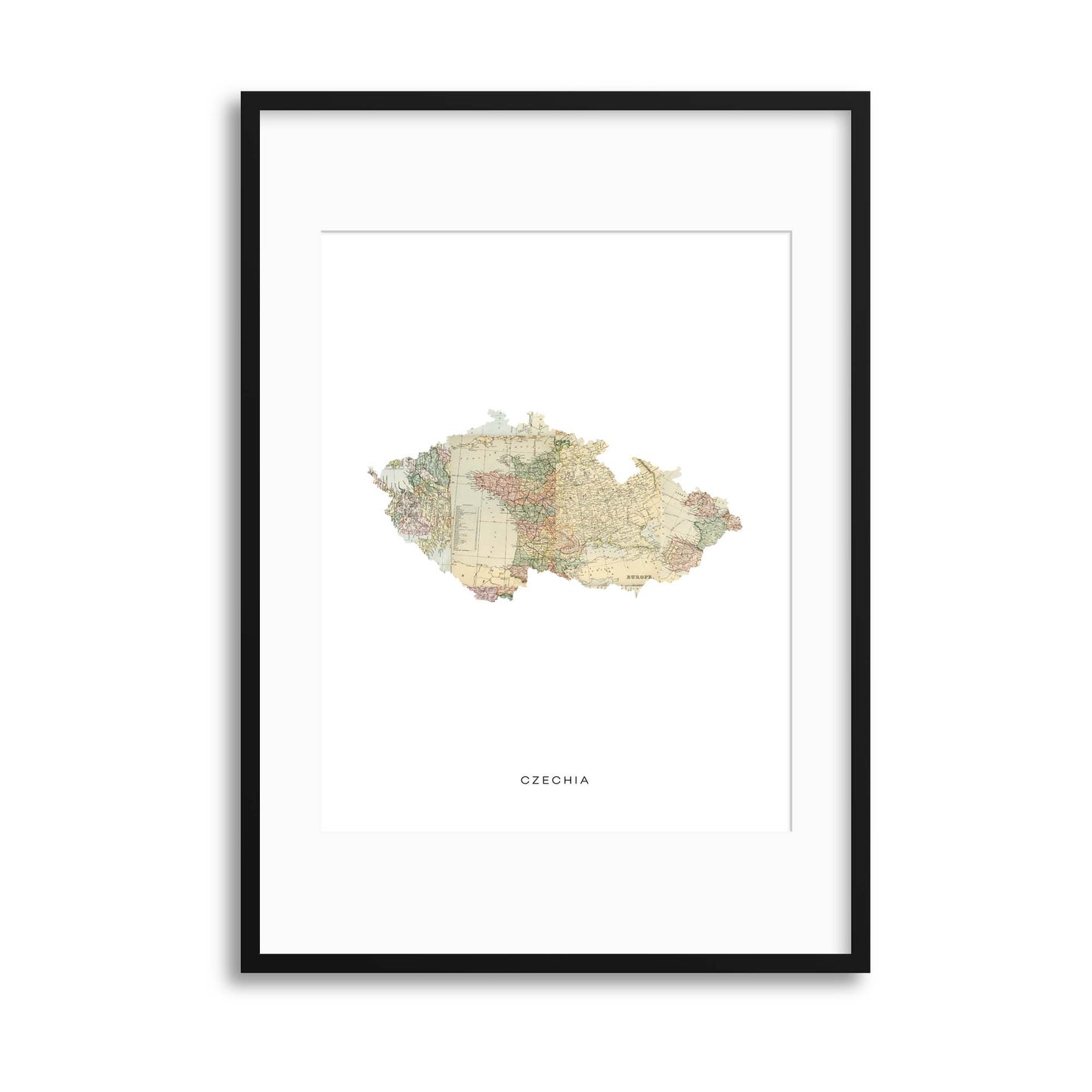 Map Countries: Czechia Framed Print - USTAD HOME