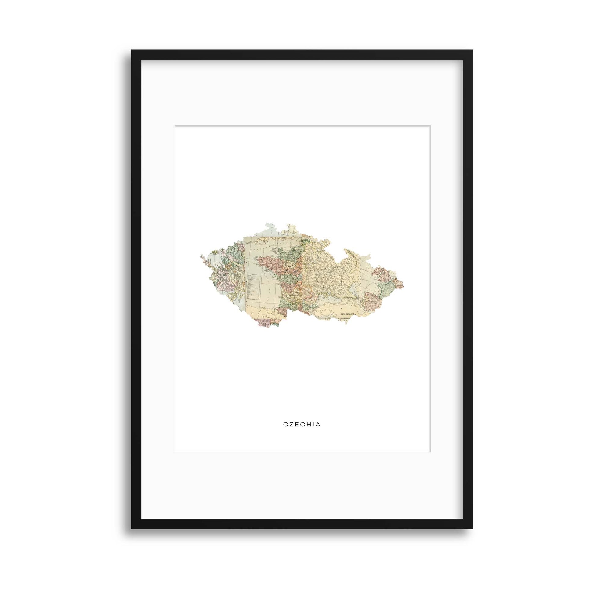 Map Countries: Czechia Framed Print - USTAD HOME