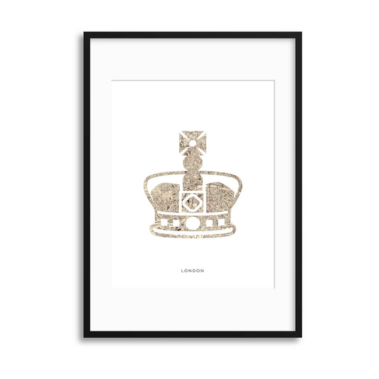 Map Forms: London Crown Framed Print - USTAD HOME