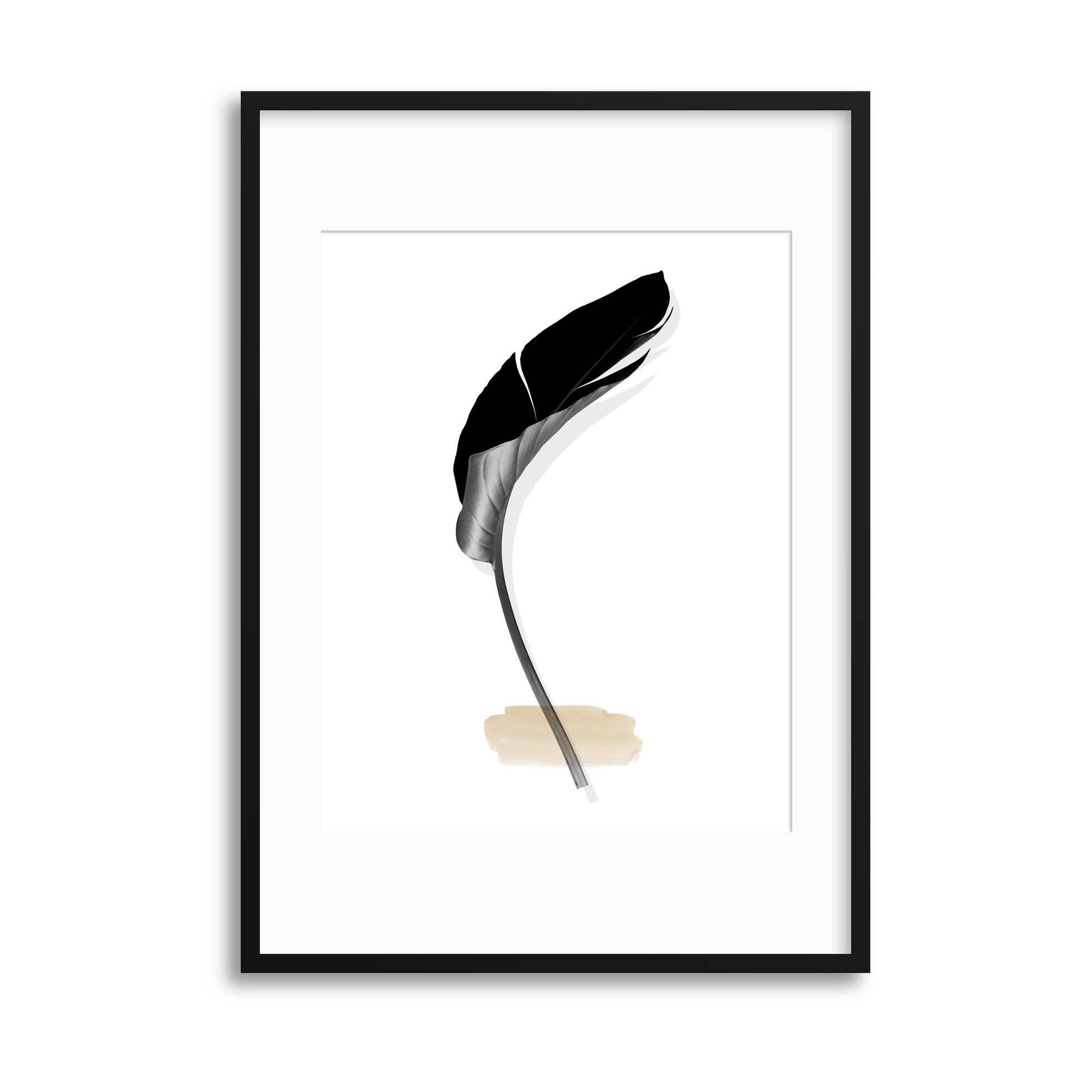 Tropical Leaves in Noir IV Framed Print - USTAD HOME