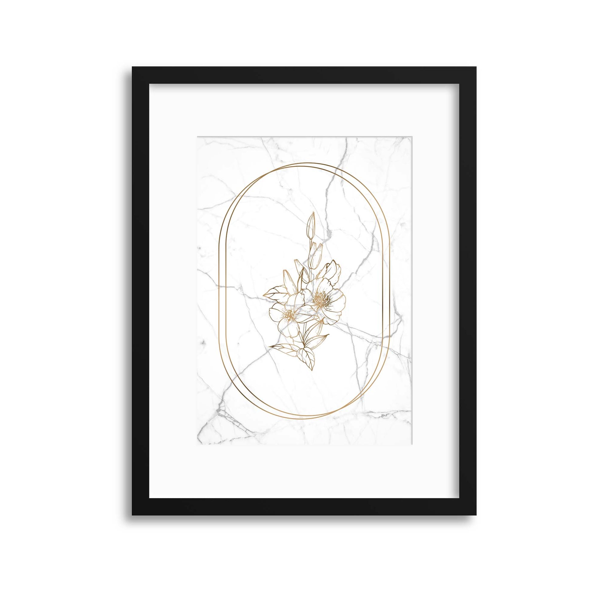 Marble Floral Chic 3 Framed Print - USTAD HOME