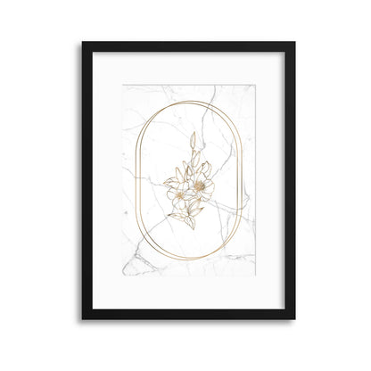 Marble Floral Chic 3 Framed Print - USTAD HOME