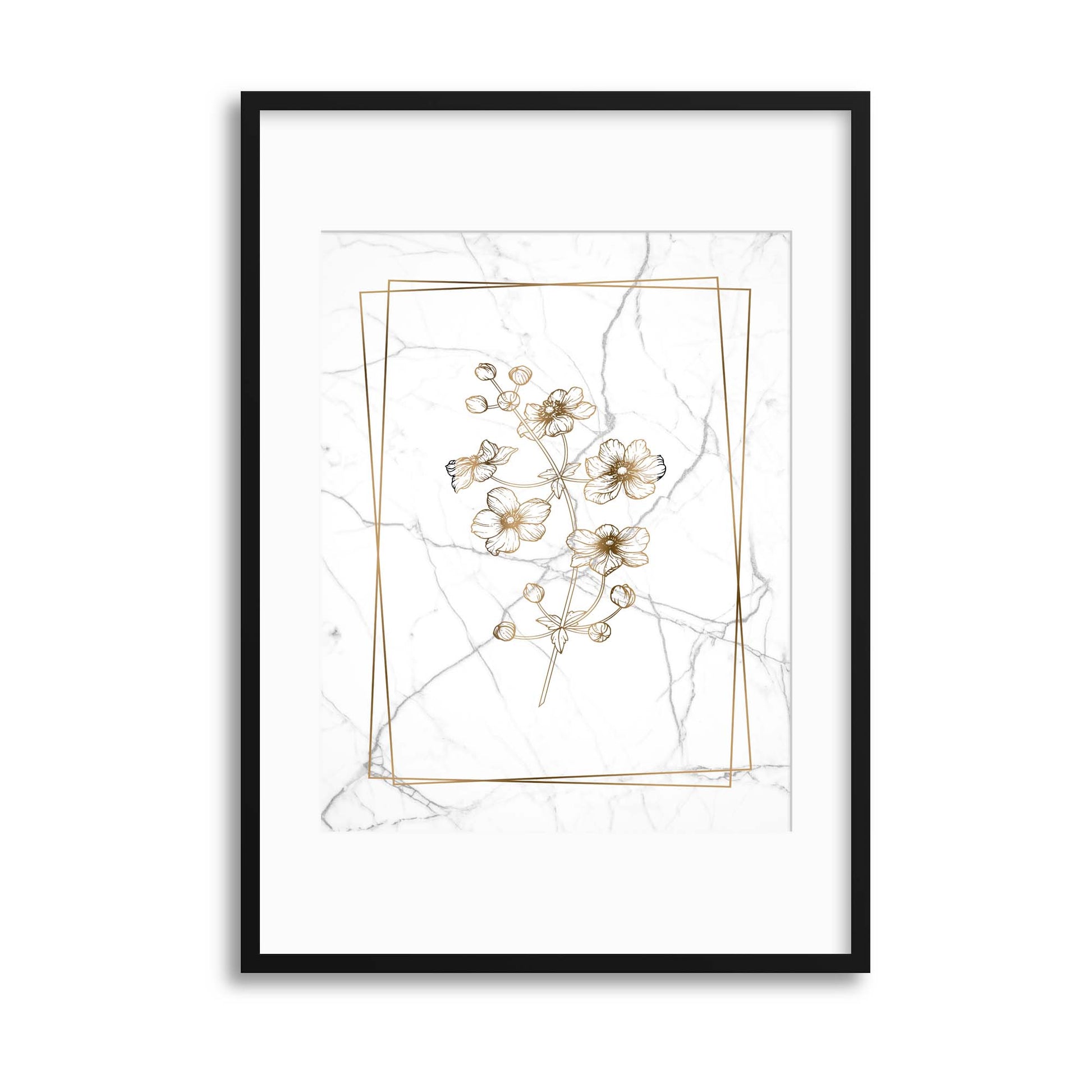 Marble Floral Chic 2 Framed Print - USTAD HOME