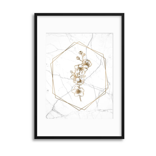 Marble Floral Chic 1 Framed Print - USTAD HOME