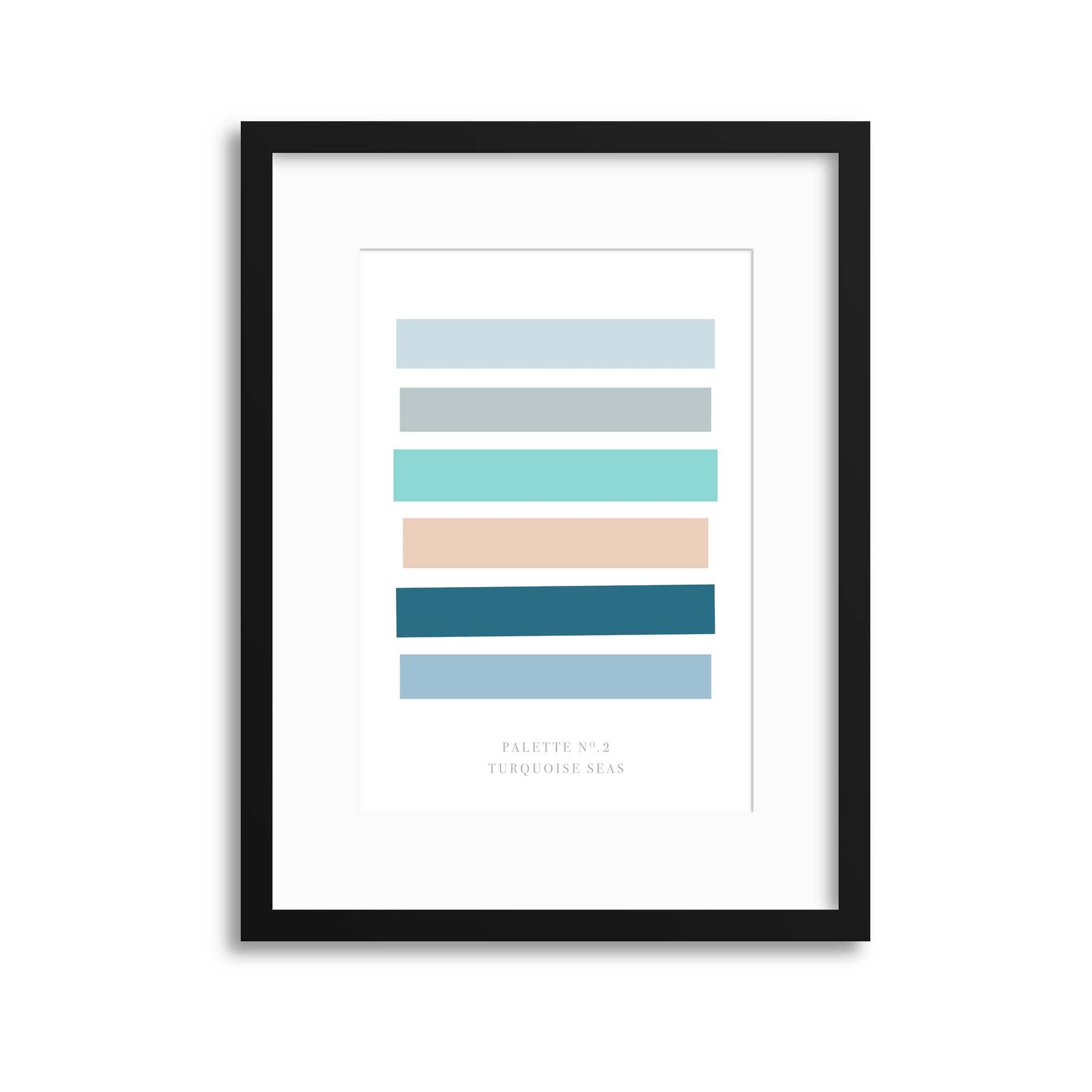 Palette No. 2 Turquoise Seas Framed Print - USTAD HOME