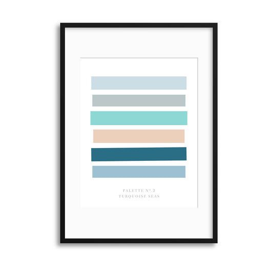 Palette No. 2 Turquoise Seas Framed Print - USTAD HOME