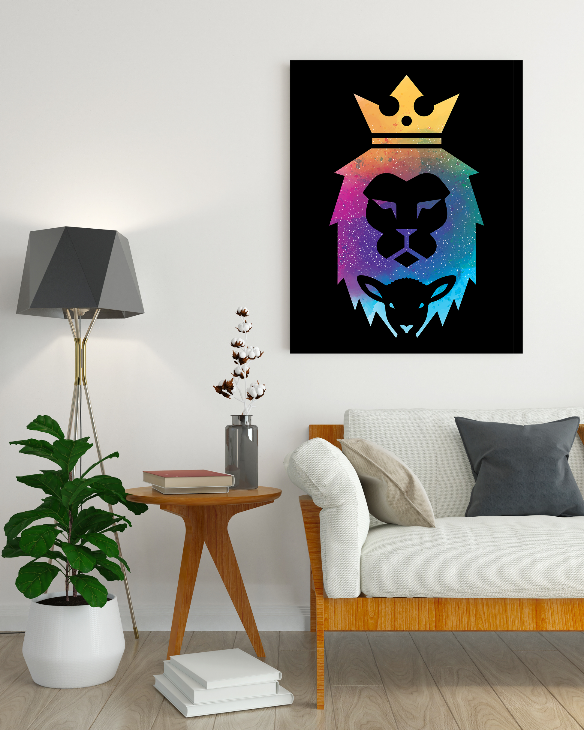 High-Quality "The Lion of Judah" Black Canvas Print - USTAD HOME