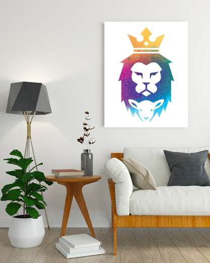 High-Quality "The Lion of Judah" White Canvas Print - USTAD HOME