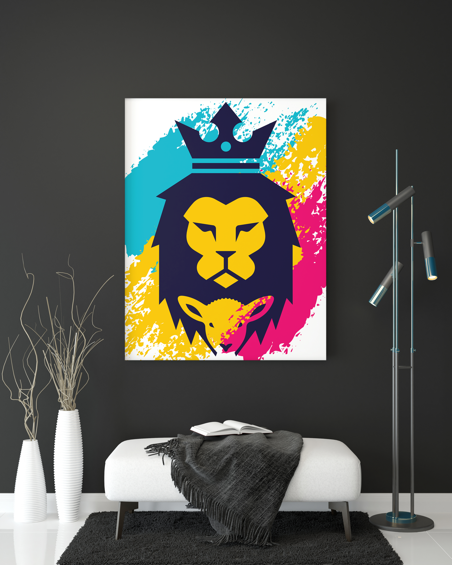 High-Quality "The Lion of Judah" Mixed-1 Canvas Print - USTAD HOME