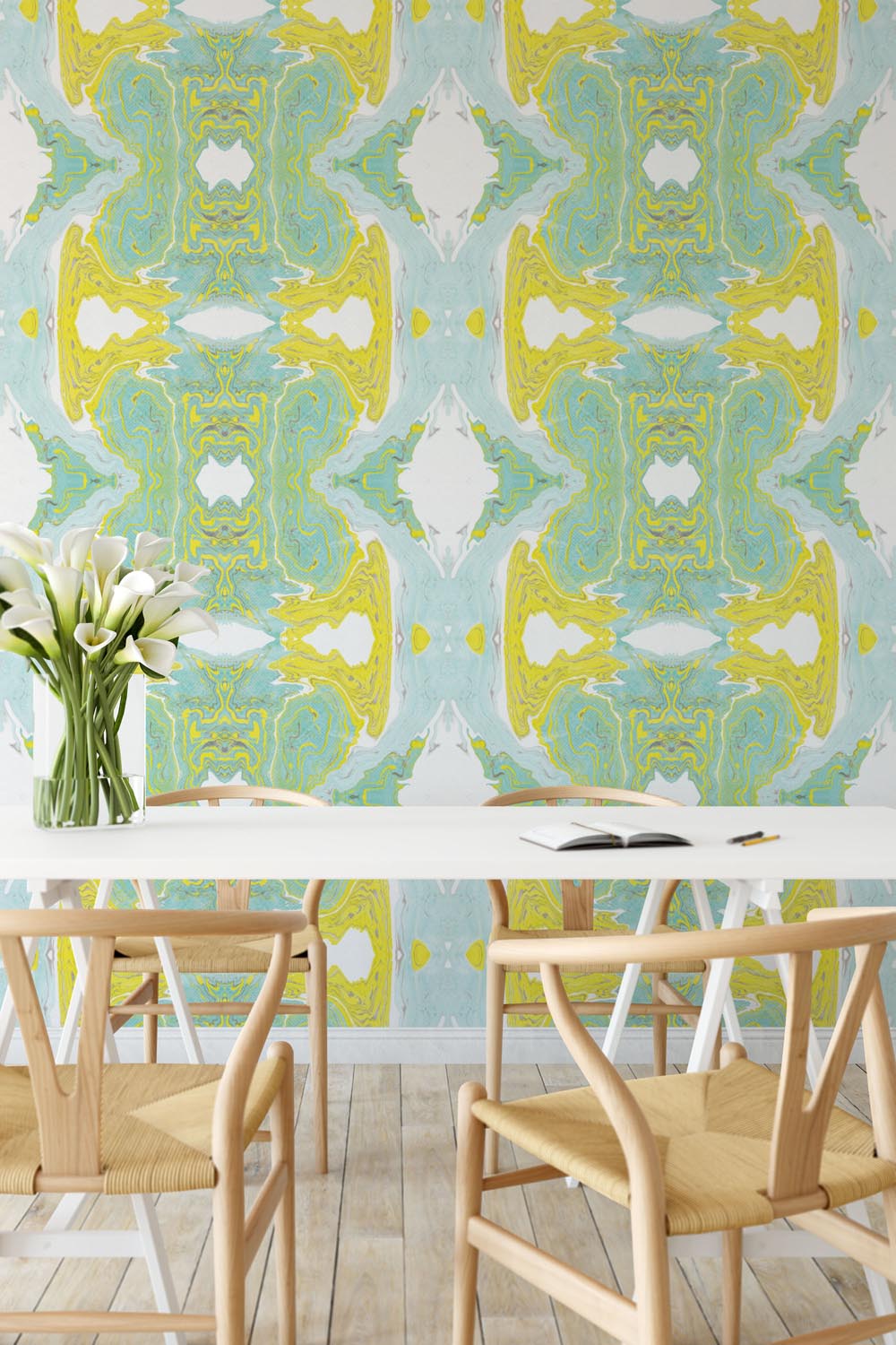 Marbled Paper Citrus Made-to-Measure Wallpaper - USTAD HOME
