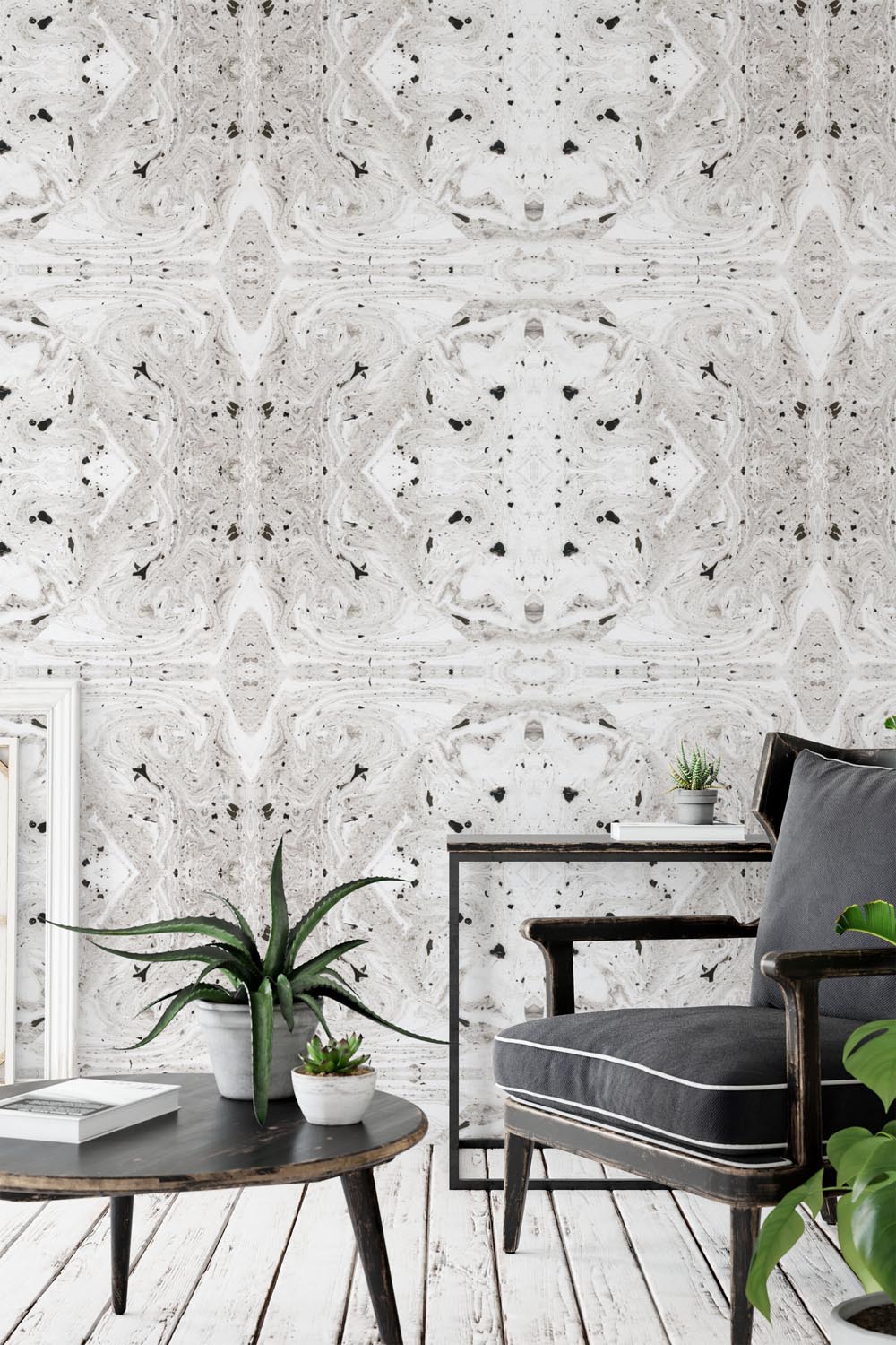 Marbled Paper Soot Made-to-Measure Wallpaper Waterproof for Rooms Bathroom Kitchen - USTAD HOME