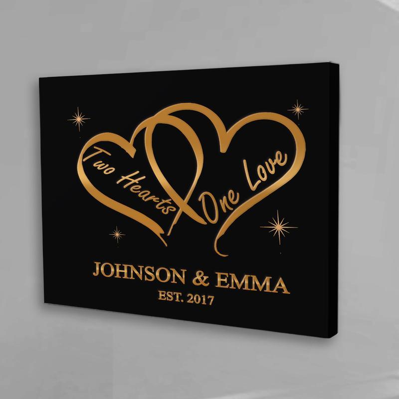 Romantic " Two Hearts One Love " Canvas - USTAD HOME