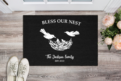 Premium "BLESS OUR NEST" Personalized Doormat - USTAD HOME