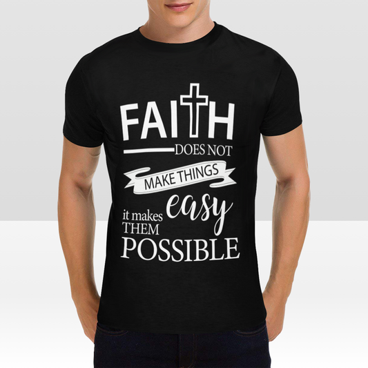 Casual Premium Quality "FAITH" Motivational Print Unisex Black T-Shirt - USTAD HOME