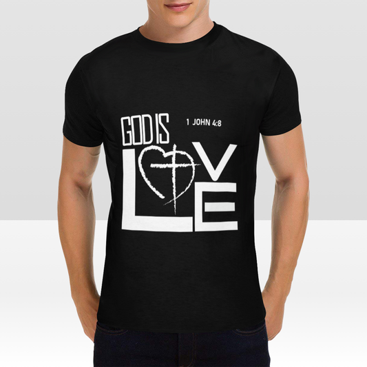 Premium Quality Motivational "GOD is LOVE" Print Unisex Black T-Shirt - USTAD HOME