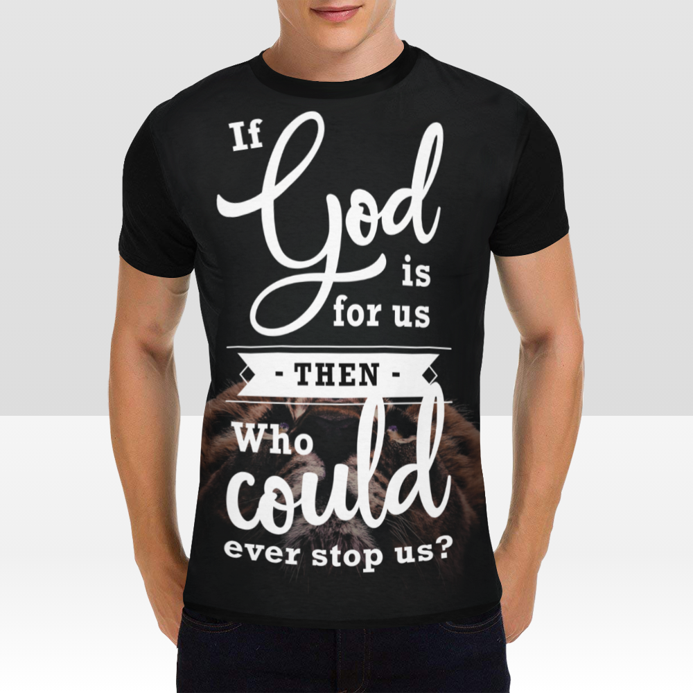 Marvelous "GOD is for us" Motivational Print Unisex Black T-Shirt - USTAD HOME