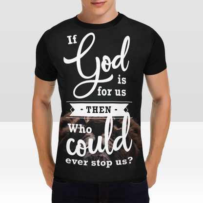 Marvelous "GOD is for us" Motivational Print Unisex Black T-Shirt - USTAD HOME