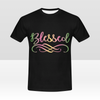 Marvelous Soft and Comfortable "BLESSED" Print Unisex Black T-Shirt - USTAD HOME