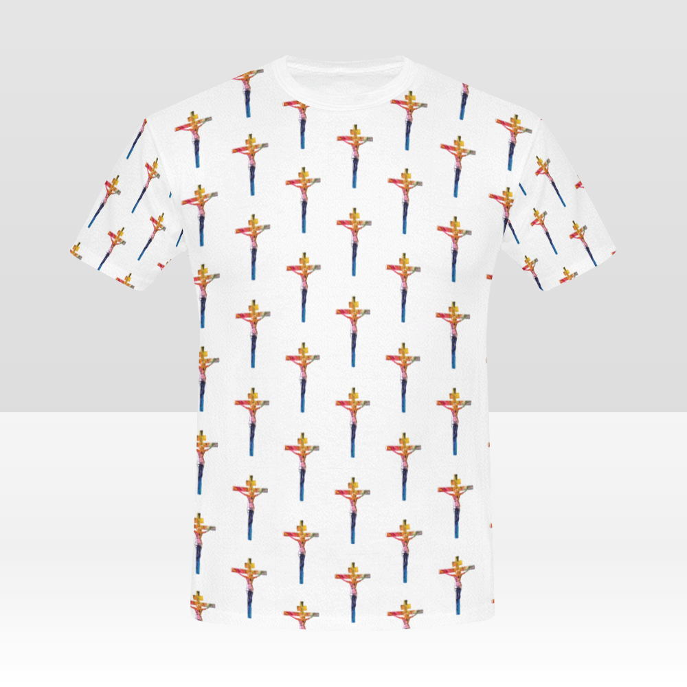 Powerful "Christian Cross" Style-1 Print Unisex White T-Shirt - USTAD HOME