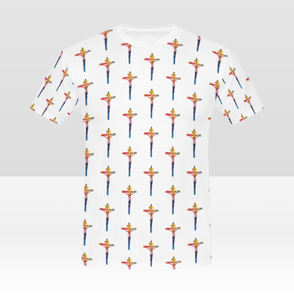 Powerful "Christian Cross" Style-1 Print Unisex White T-Shirt - USTAD HOME