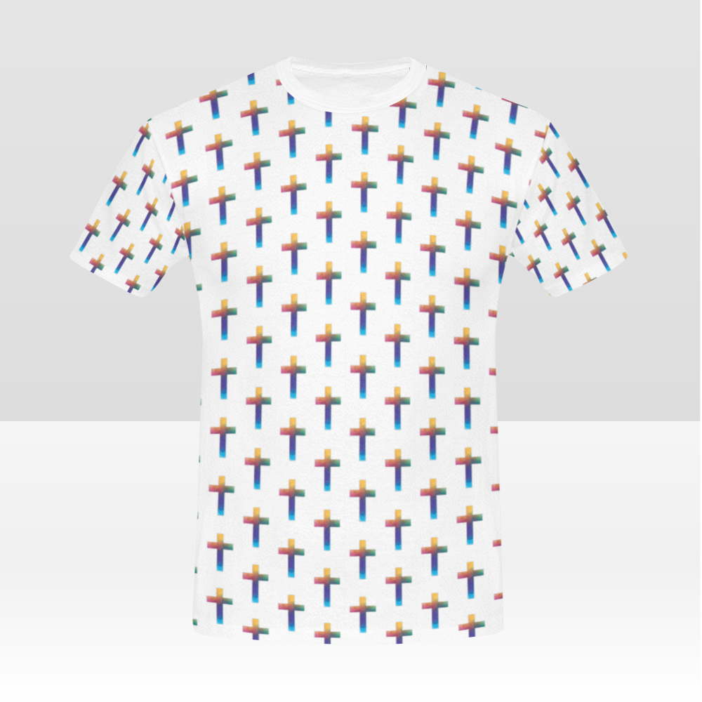 Powerful "Christian Cross" Style-2 Print Unisex White T-Shirt - USTAD HOME