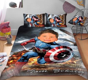 Personalised Captain American 3-Piece Bedding Set - USTAD HOME
