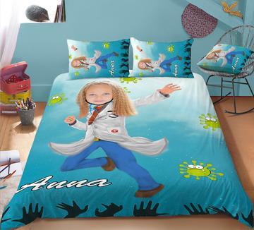 Personalised Doctor Girl 3-Piece Bedding Set - USTAD HOME