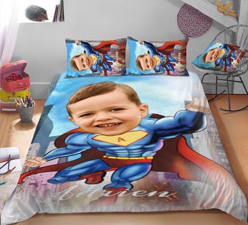 Personalised Superman 3-Piece Bedding Set - USTAD HOME