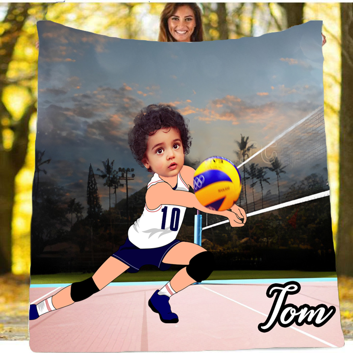Personalised Volleyball Sports Boy Blanket - USTAD HOME
