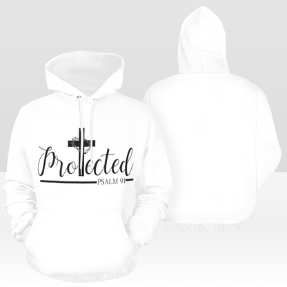 Exclusive "Cristian Cross Protected" Inspirational Style-2 Print Unisex White Hoodie - USTAD HOME