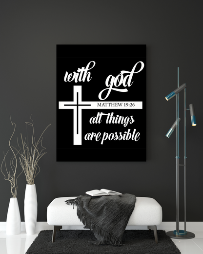Motivational "With God all things are possible" Canvas Print - USTAD HOME