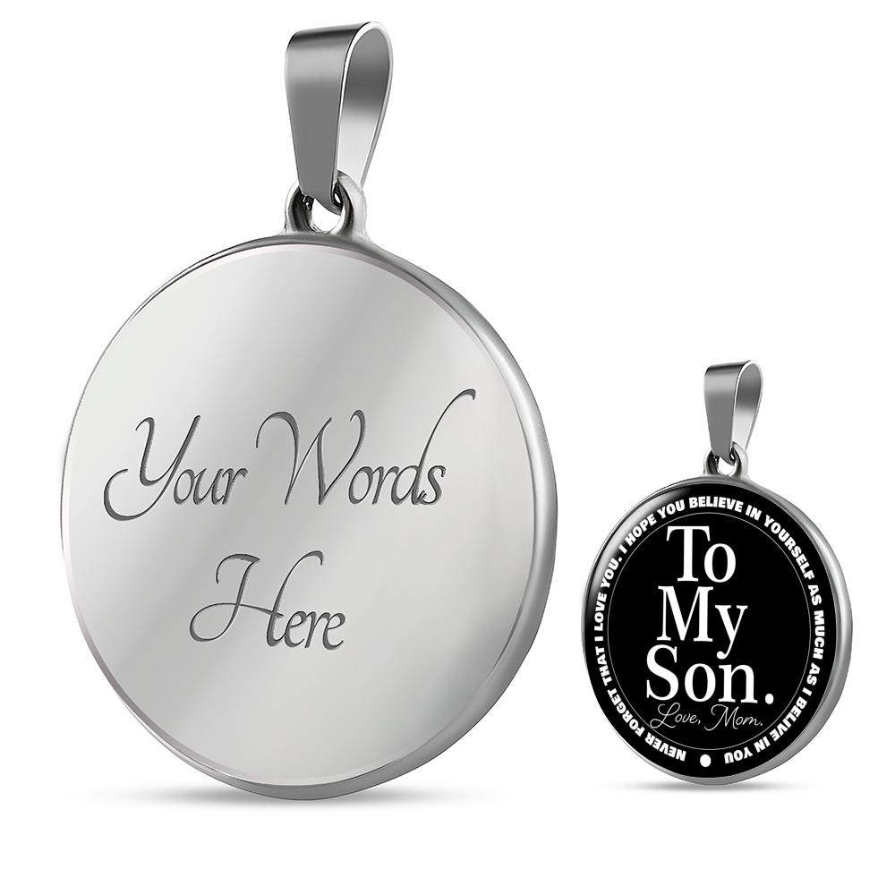 To My Son Luxury Circle Pendant Necklace - USTAD HOME