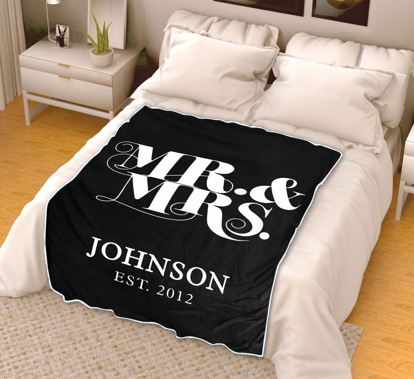 Exclusive Mr. & Mrs. Personalized Couple Blanket - USTAD HOME