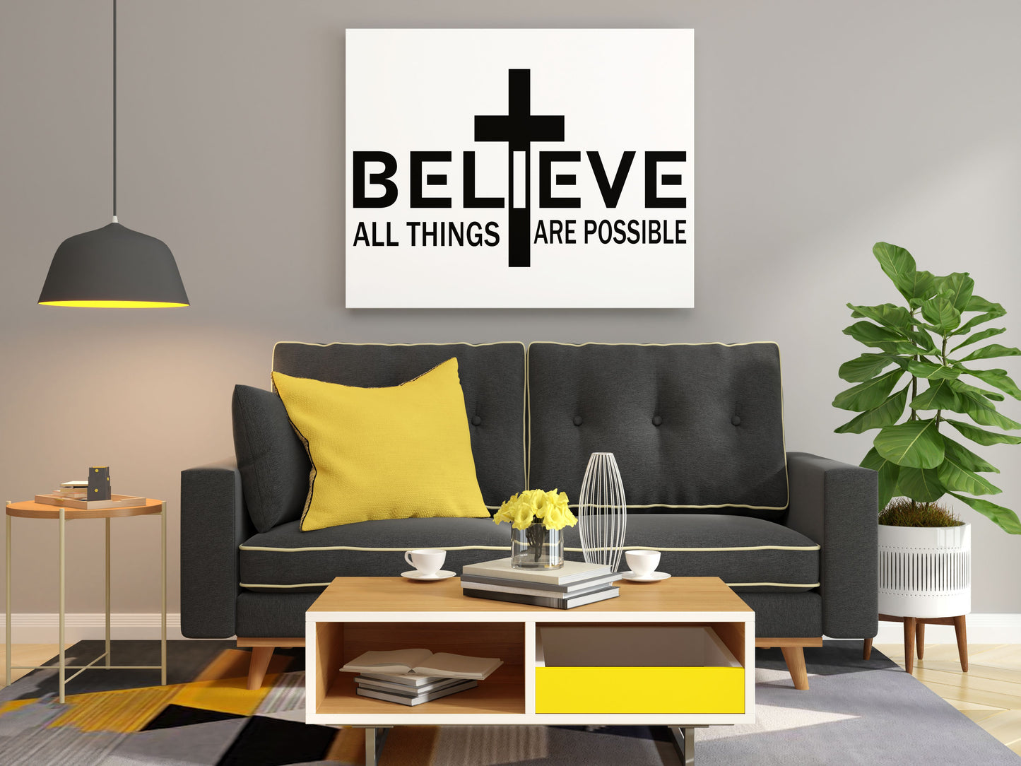 Inspiring "Believe All Things Are Possible" Canvas Print - USTAD HOME