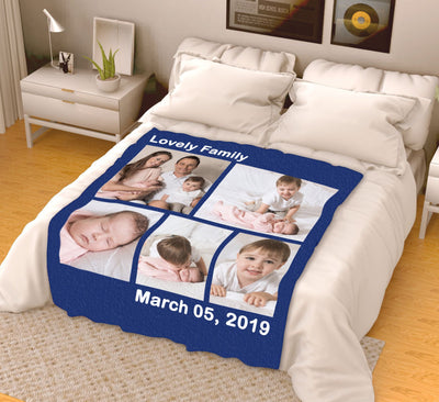 Excluse Family Blanket With Your Photo - USTAD HOME