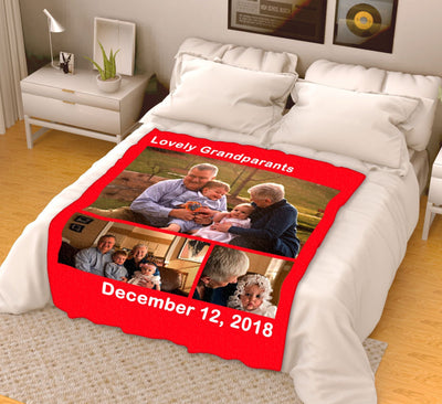 Premium Grandparents Blanket With Your Photo - USTAD HOME