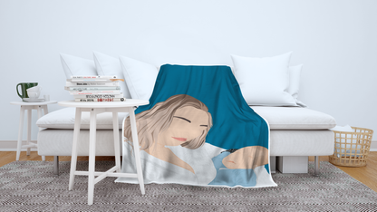 Personalized Faceless Illustration Multi Photo Design Baby Couple Family Blankets - USTAD HOME