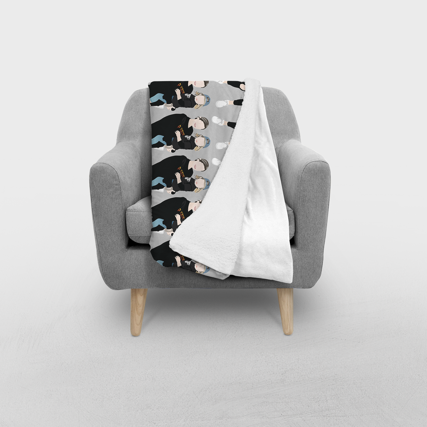 Personalized Faceless Illustration Multi Photo Design Blanket - USTAD HOME