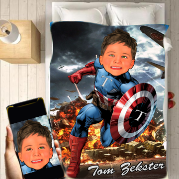 Personalised Captain America Blanket 2 - USTAD HOME