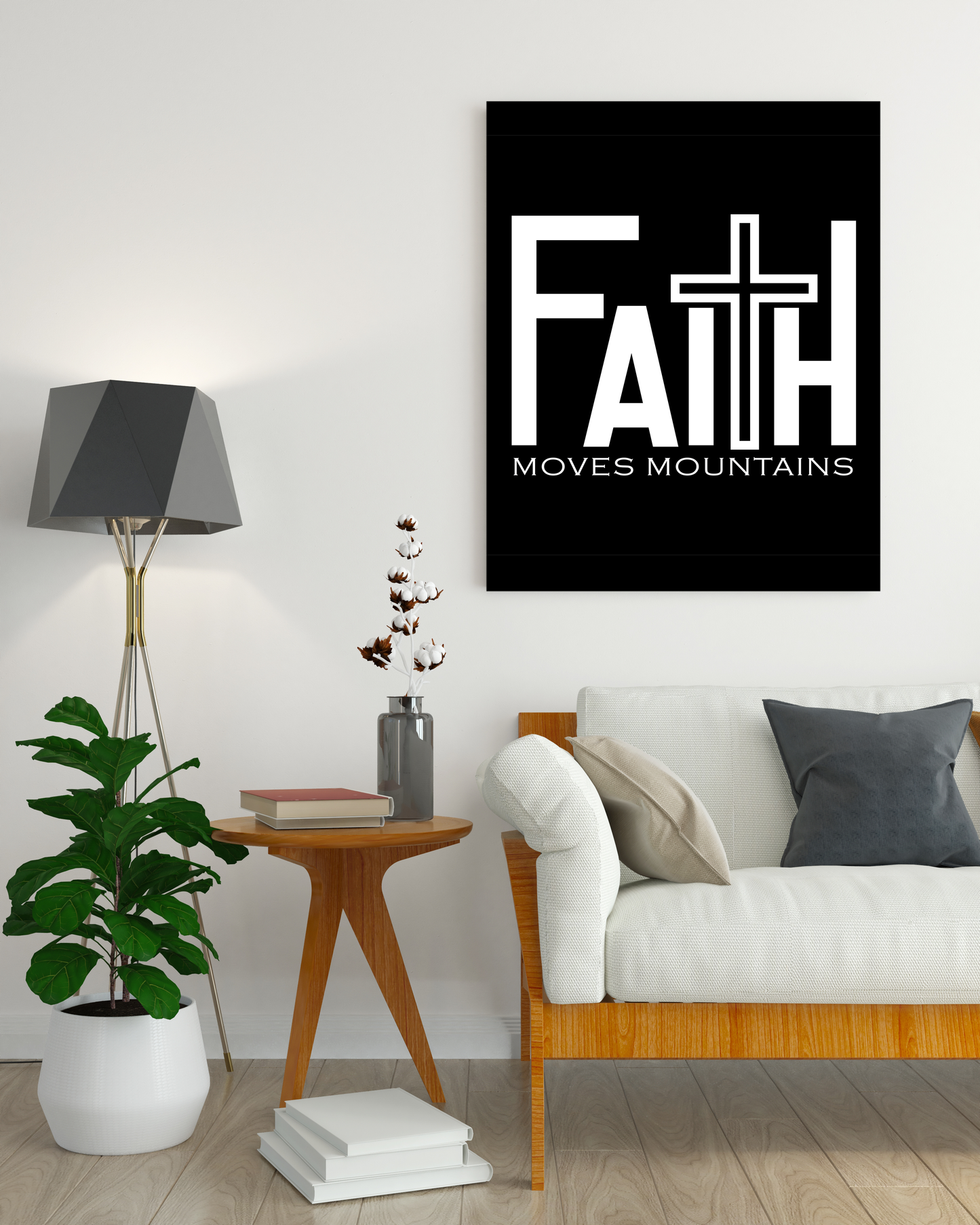 Motivational "Faith Moves Mountains" Canvas Print - USTAD HOME