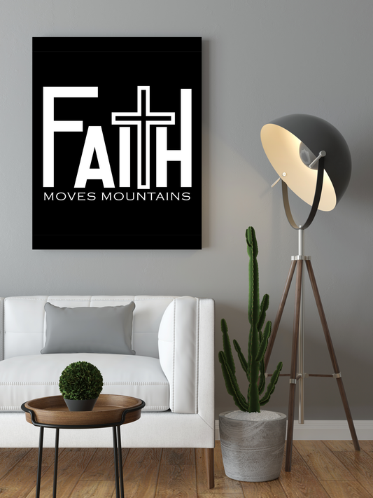 Motivational "Faith Moves Mountains" Canvas Print - USTAD HOME
