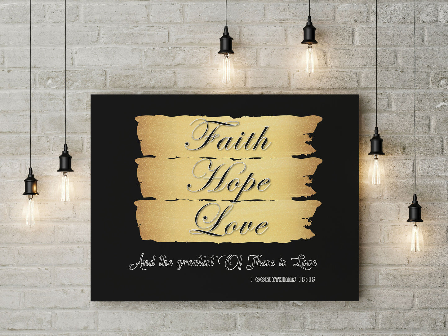 Inspirational "FAITH HOPE LOVE" Canvas Print - USTAD HOME
