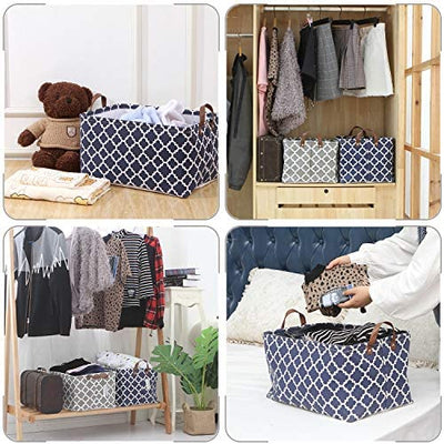 Moroccan Pattern Canvas Fabric Storage Basket - USTAD HOME
