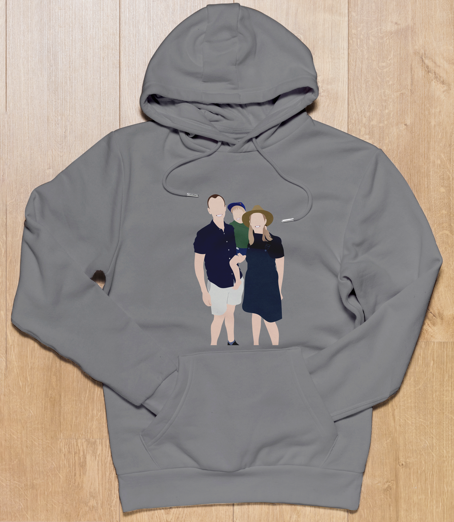 Personalised Faceless Illustration Photo Design Front Print Unisex Hoodie - USTAD HOME