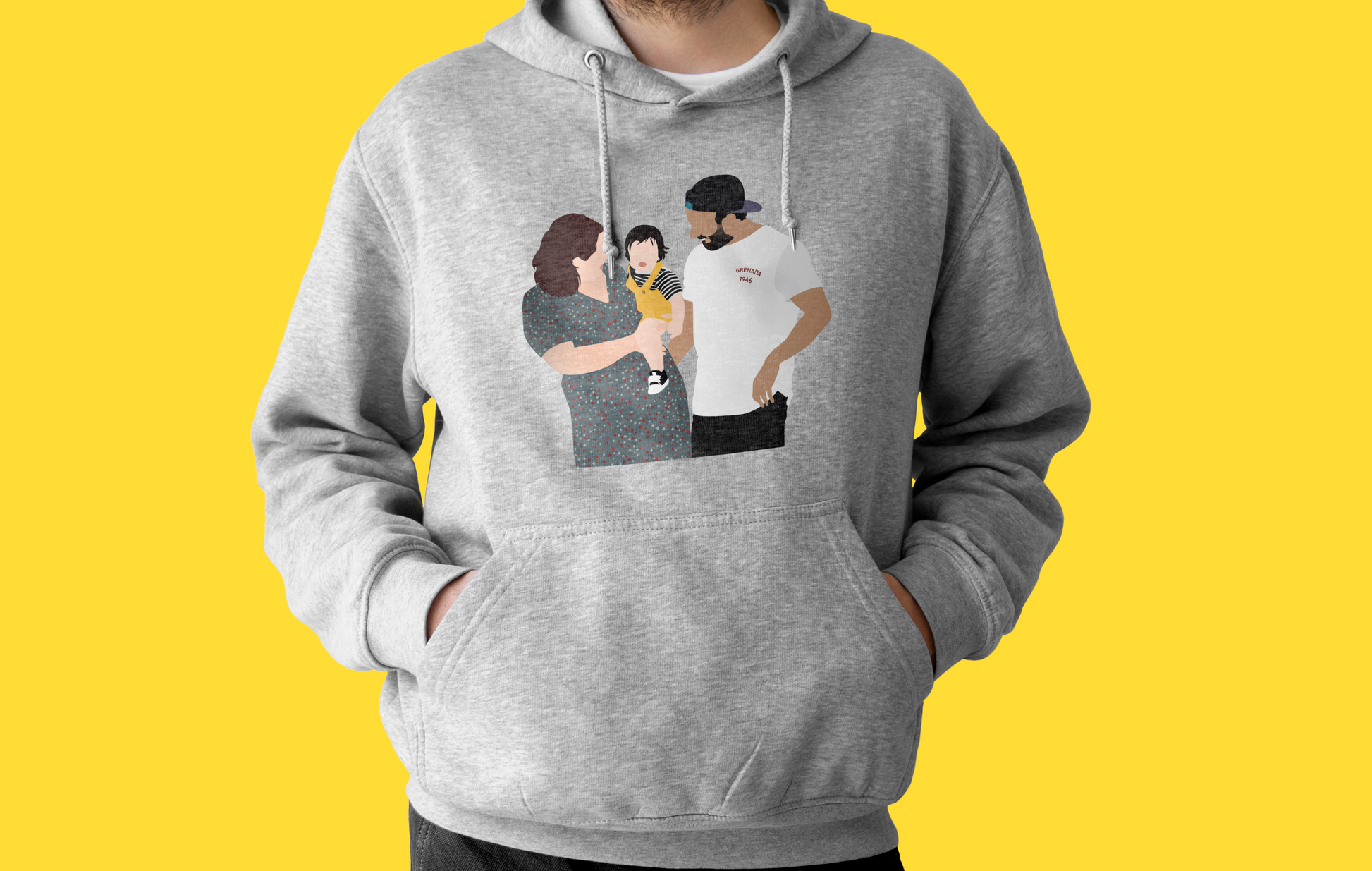 Personalised Faceless Illustration Photo Design Front Print Unisex Hoodie - USTAD HOME