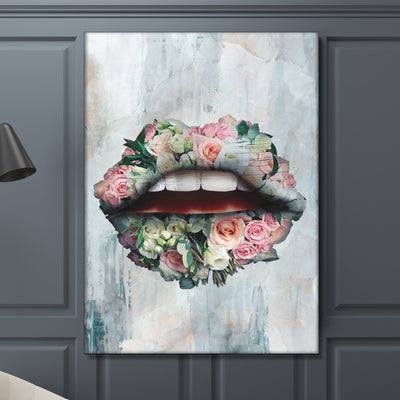 High-Quality "Bouquet Lips" Canvas - USTAD HOME