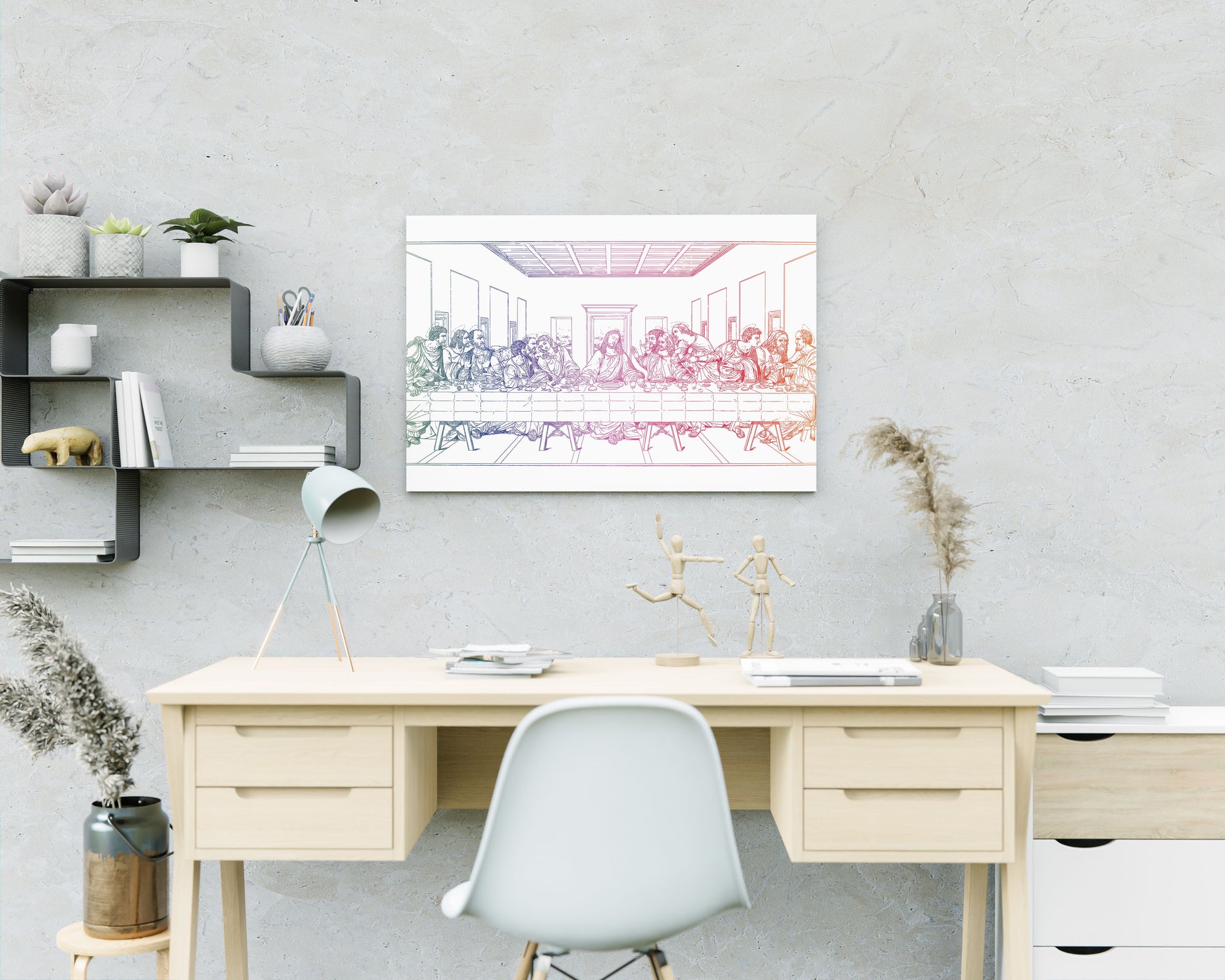 Awesome "The Last Supper" White Canvas Print - USTAD HOME