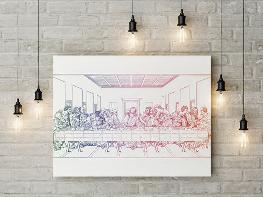 Awesome "The Last Supper" White Canvas Print - USTAD HOME